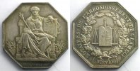 Münzen Jeton Numismatik des französischen Notariates Clamecy octogonal en argent SUP -