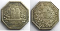 Münzen Jeton Numismatik des französischen Notariates Clermont octogonal en argent SUP -