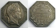 Münzen Jeton Numismatik des französischen Notariates Dieppe octogonal en argent Louis-Philippe I SUP -