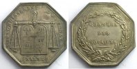 Münzen Jeton Numismatik des französischen Notariates Epernay octogonal en argent SUP -