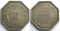 Münzen Jeton Numismatik des französischen Notariates Fontainebleau octogonal en argent TTB -