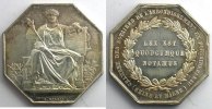 Münzen Jeton Numismatik des französischen Notariates Fontainebleau octogonal en argent SUP/FDC -