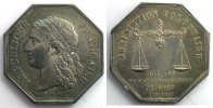 Münzen Jeton Numismatik des französischen Notariates Gien octogonal en argent TTB+ -