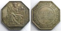 Münzen Jeton Numismatik des französischen Notariates Nevers octogonal en argent SUP/FDC -