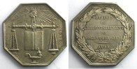 Münzen Jeton Numismatik des französischen Notariates Nogent-sur-Seine octogonal en argent TTB+/SUP -