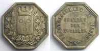 Münzen Jeton Numismatik des französischen Notariates Macon octogonal en argent SUP/FDC -