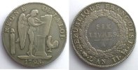 Münzen aus der französischen Revolution 1793 A (Paris) An II TB+