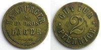 Münzen 2 Pfennige Hamburg (Freie Stadt) Hamburger En Gros Lager Gut für TTB -