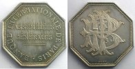 Münzen Jeton Numismatik der Bank Banque Internationale de Paris octogonal en argent FDC -