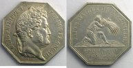 Münzen jeton Numismatique de l'Agriculture Société d'Agriculture Carcassonne octogonal en argent Louis-Philippe I SUP -