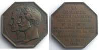 Münzen Jeton Numismatik der Versicherungsgesellschaften La Concorde octogonal en cuivre Vie SUP -