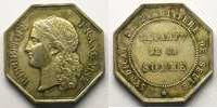 Münzen jeton Numismatique des Transports Transport fluvial Syndicat de la rivière de Selle (Somme) octogonal en argent SUP -