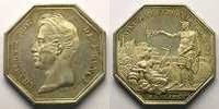 Münzen jeton Numismatique des Transports Ponts Pont gare et Port de Grenelle Charles X octogonal en argent TTB+/SUP -