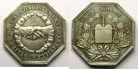 Münzen Jeton Numismatik des französischen Notariates Abbeville octogonal en argent SUP -