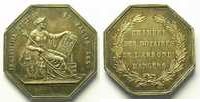 Münzen Jeton Numismatik des französischen Notariates Angers octogonal en argent SUP -
