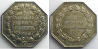 Münzen jeton Numismatik der Industrie Papier Papeteries de Prouzel (Somme) octogonal en argent SUP -