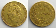 Französischen gold Münzen 1834 B (Rouen) TB+/TTB