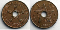 Münzen 1 Cent Zaïre Etat Indépendant du Congo (1885-1908) . SUP -