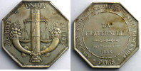 Münzen Jeton Numismatik der Versicherungsgesellschaften La Fraternelle octogonal en argent Incendie SUP/FDC -