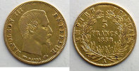 Französischen gold Münzen 1858 A (Paris) TB+/TTB