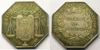 Münzen Jeton Numismatik des französischen Notariates Pontoise octogonal en argent SUP -