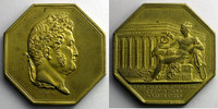 Münzen Jeton Numismatik der Versicherungsgesellschaften Courtiers de Commerce et d'Assurances octogonal en cuivre doré Louis-Philippe I Multirisques SUP/FDC -