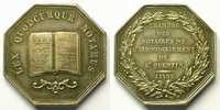 Münzen Jeton Numismatik des französischen Notariates Saint-Quentin octogonal en argent SUP/FDC -