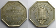 Münzen Jeton Numismatik der Versicherungsgesellschaften La Bretagne octogonal en argent 34mm Nantes Incendie SUP/FDC -