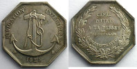 Münzen jeton Numismatique des Transports Transport fluvial Canal d'Aire à La Bassée (Pas de Calais) octogonal en argent SUP -