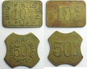 Münzen METZ (57) Grande Taverne Lorraine 10 c et 50 c TTB -