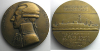 Münzen bronze Numismatique des Transports Transport maritime M. DELANNOY Médaille en 68mm Compagnie Générale Transatlantique M.S.Lafayette SUP -
