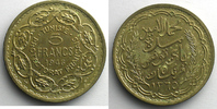 Münzen 5 Francs Tunesien Mohamed Lamine, Bey, Lec.311 1946 Essai SUP/FDC -