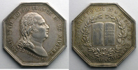 Münzen Jeton Numismatique de la Justice Avocats octogonal en argent Avocats aux conseils du Roi et à la cour de cassation Louis XVIII TTB+/SUP -