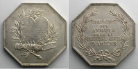 Münzen jeton Numismatique de la Justice Avoués octogonal en argent Compagnie des Avoués près le Tribunal Civil d'Amiens SUP -