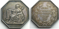 Münzen jeton Numismatique de la Justice Avoués octogonal en argent tribunal de Ière instance de Paris SUP -