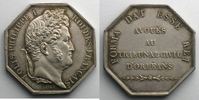 Münzen jeton Numismatique de la Justice Avoués octogonal en argent Louis-Philippe I Avoués au Tribunal Civil d'Orléans TTB+/SUP -