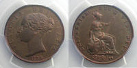 Münzen Grossbritannien Victoria (1837-1901) Halfpenny PCGS-MS62BN SUP/FDC -