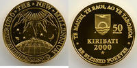 Münzen 50 Dollars Kiribati The New Millenium Savoir 2000 FDC -