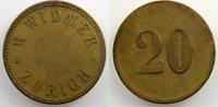 Münzen Rappen Schweiz, Notgeld und Jetons Zürich, H. Widmer 20 ( ) 23mm TB -
