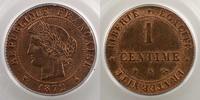Münzen 1 Centime G.88 Cérès (Paris) PCGS-MS64RB pr.FDC -