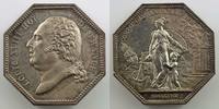 Münzen Jeton Numismatik der Versicherungsgesellschaften Assurances Générales octogonal en argent 35mm Louis XVIII Incendie SUP -