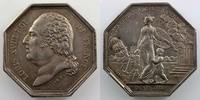 Münzen Jeton Numismatik der Versicherungsgesellschaften Assurances Générales octogonal en argent 30mm Louis XVIII Incendie date erronée TTB+ -