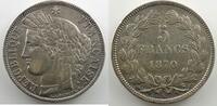 Münzen 5 Francs G.742 Cérès sans légende (Bordeaux) TB+/TTB -