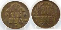 Münzen 20 Heller Kolonien und Nebengebiete Deutsch-Ostafrika (Tabora) laiton PCGS-AU58 SUP -