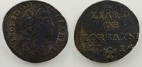 Münzen Liard Herzogtum von Lothringen Léopold I (1690-1729) TTB+ -