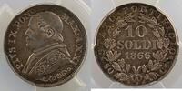 Münzen 10 Soldi Vatikan und Kirchenstaat Pie IX (1846-1878) (Année XXI) PCGS-MS64 pr.FDC -