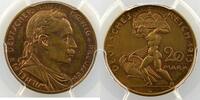 Münzen 20 Mark Kaiserreich (1871-1919) Wilhelm II (1888-1918) Karl GOETZ Essai de en bronze PCGS-SP63RB SUP/FDC -