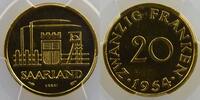 Münzen 20 Franken Saarland G.2 Essai PCGS-SP65 FDC -