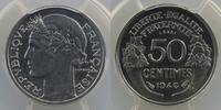 Münzen 50 Centimes G.426 Morlon en aluminium Piéfort Essai en aluminium PCGS-SP64 pr.FDC -