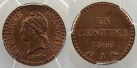 Münzen 1 Centime G.84 Dupré 2° république (Paris) PCGS-MS64RB pr.FDC -